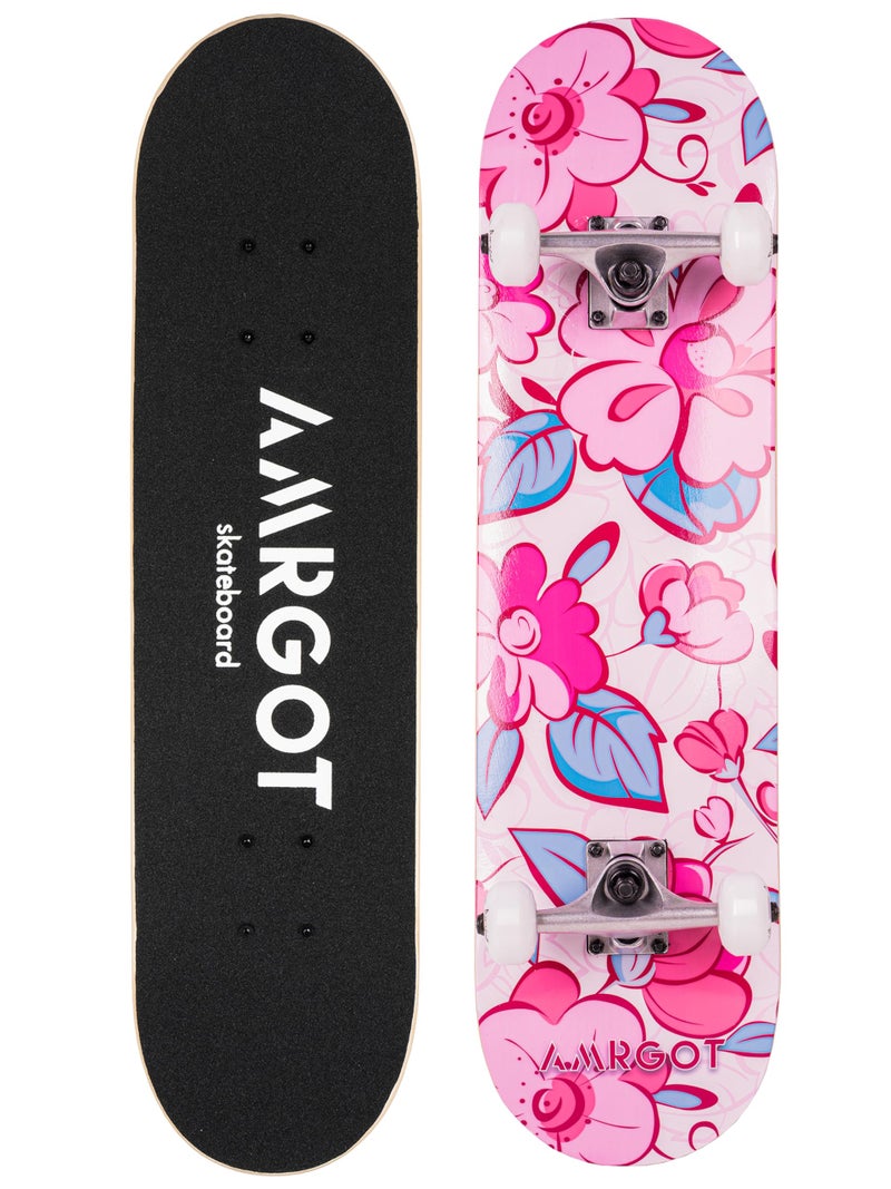 Amrgot Skateboards for Beginners,31 * 8 inches Complete Skateboards for Kids,Boys,Girls and Adults,7 Layer Maple Wood,Double Kick Deck Concave Standard and Tricks Skateboard - Image 2